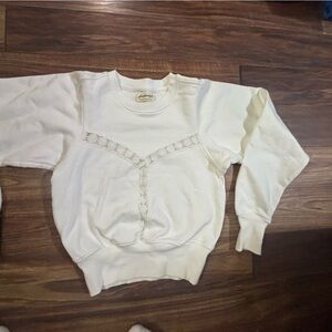 Free people small white sweet Nashville sweatshirt sold out crispy cropped